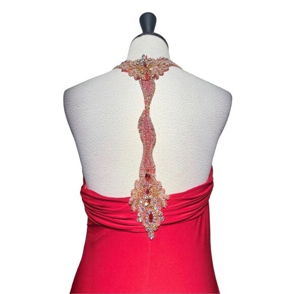 Alyce Designs Sexy Rhinestoned Long Formal Gown with Train Red Size 10 - Picture 7 of 7